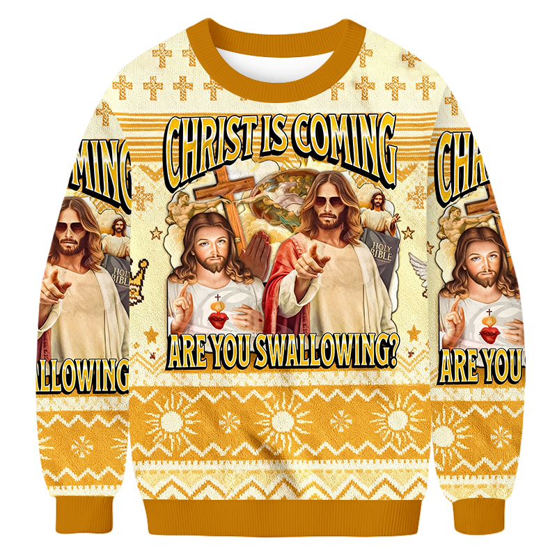 Baddiecat You Swallowing Funny Jesus Meme Ugly Sweatshirt