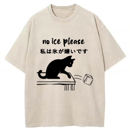 Tokyoviva No Ice Cubes Black Cat Washed T-shirt