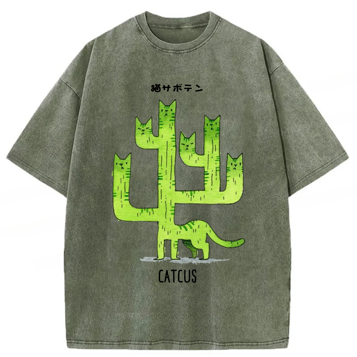 Tokyoviva Funny Catcus Washed T-shirt