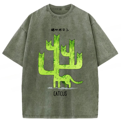 Tokyoviva Funny Catcus Washed T-shirt