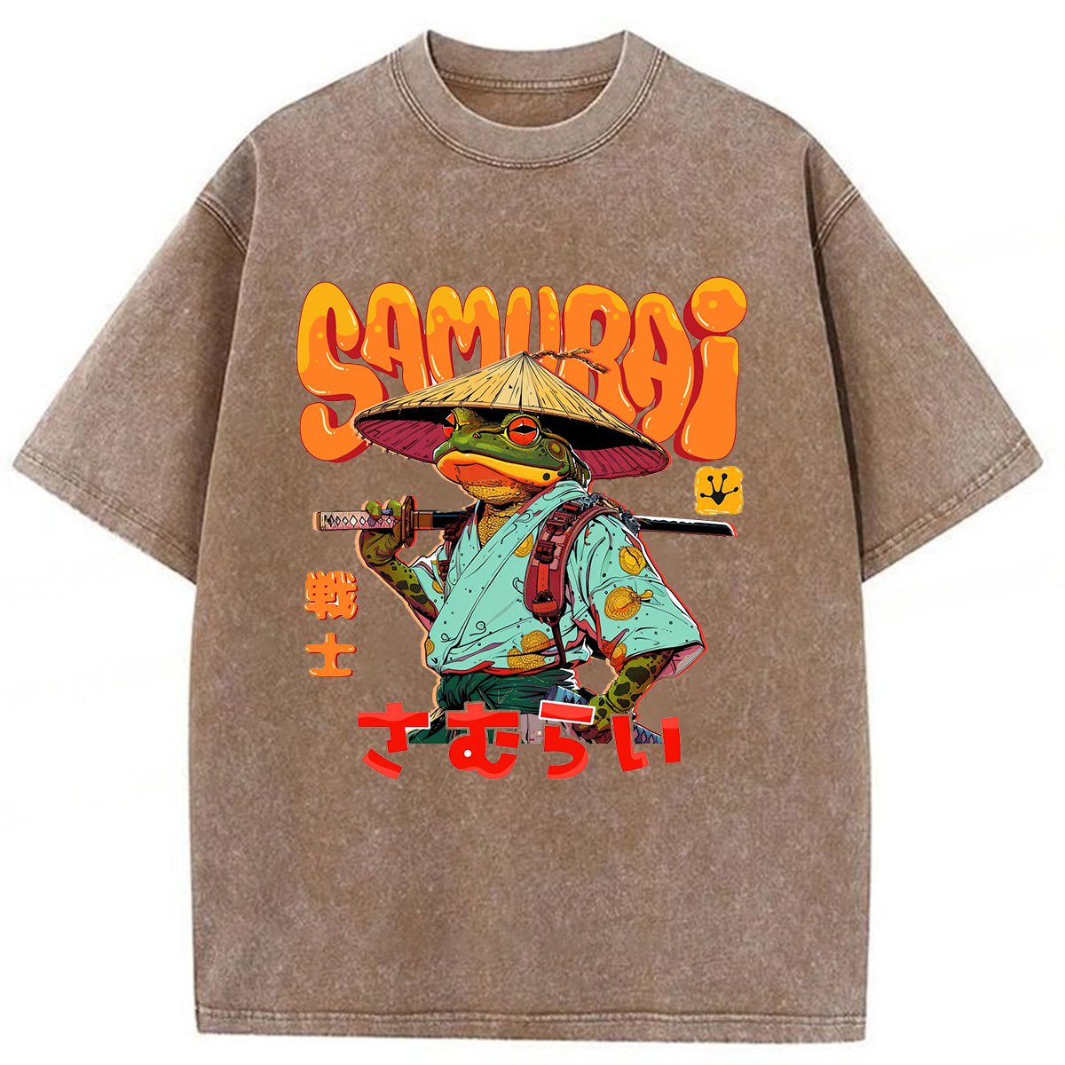 Tokyoviva Samurai Frog Washed T-shirt