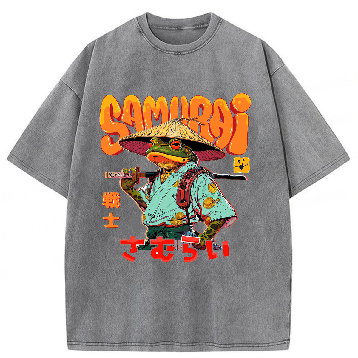 Tokyoviva Samurai Frog Washed T-shirt