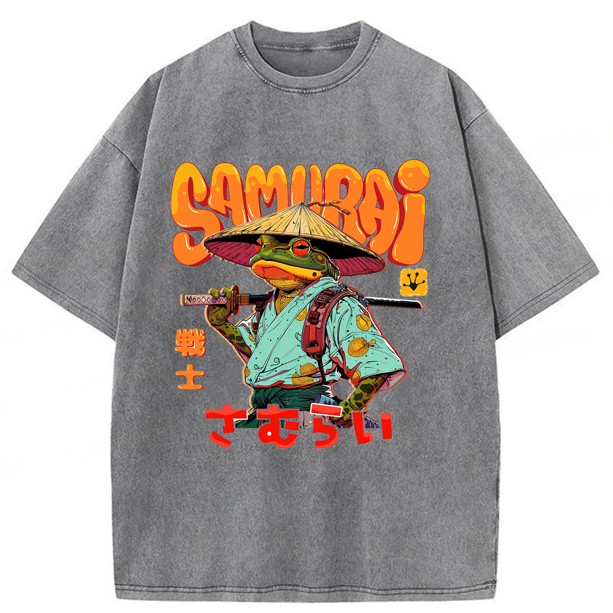 Tokyoviva Samurai Frog Washed T-shirt