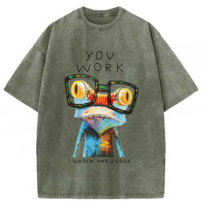 Tokyoviva Supervising Frogs Washed T-shirt