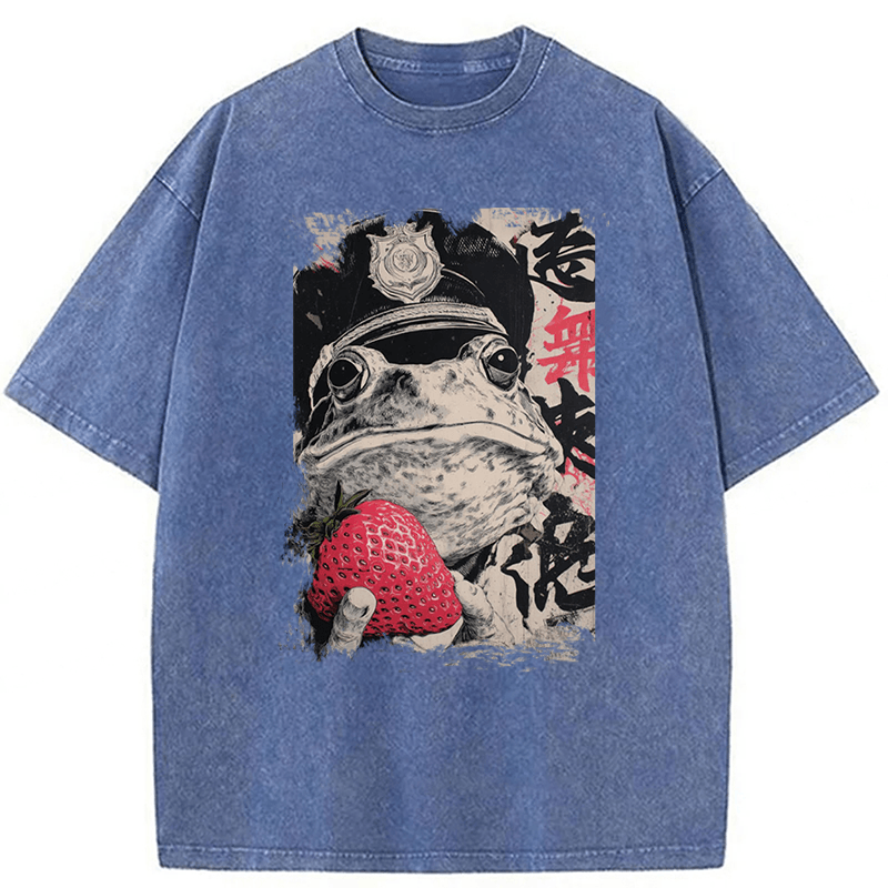 Tokyoviva Distressed Strawberry Frog Washed T-shirt