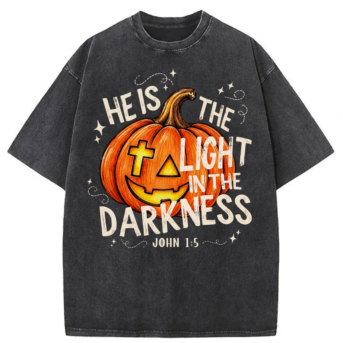 Tokyoviva He Is The Light In The Darkness Washed T-shirt