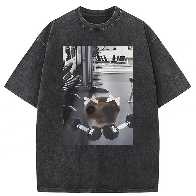 Tokyoviva Sad Hamster Workout Washed T-shirt