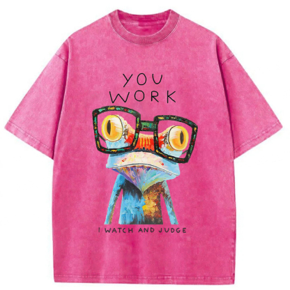 Tokyoviva Supervising Frogs Washed T-shirt