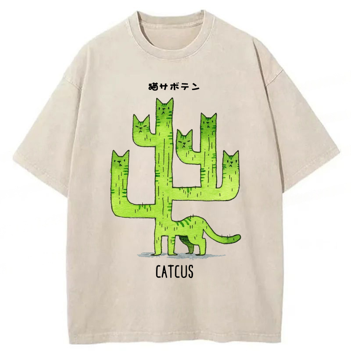 Tokyoviva Funny Catcus Washed T-shirt