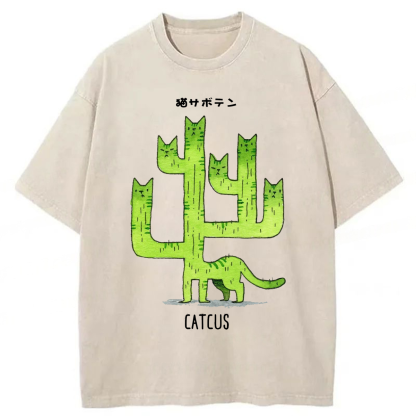 Tokyoviva Funny Catcus Washed T-shirt