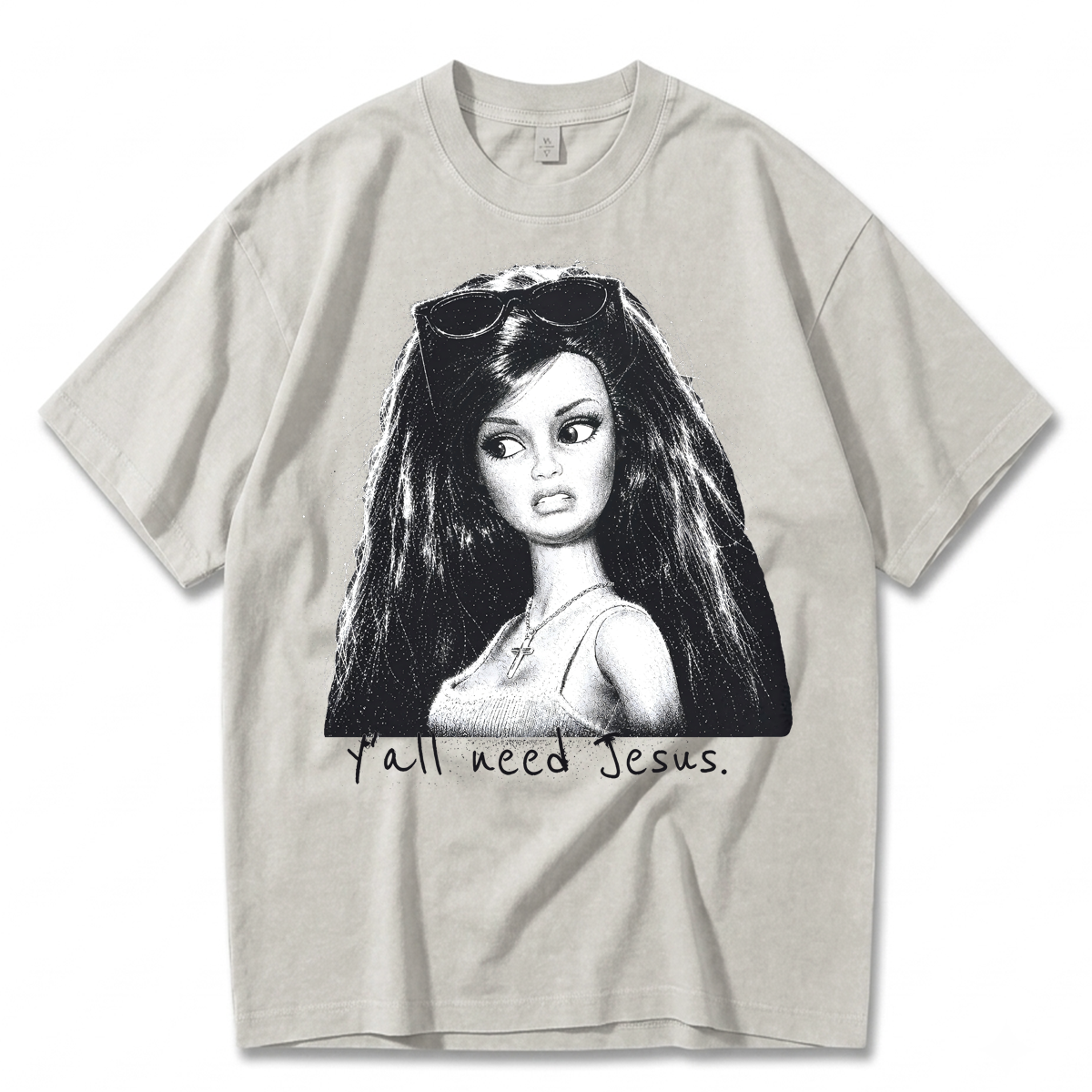 Tokyoviva Disgusted Doll Ya'll Need Jesus Washed T-shirt