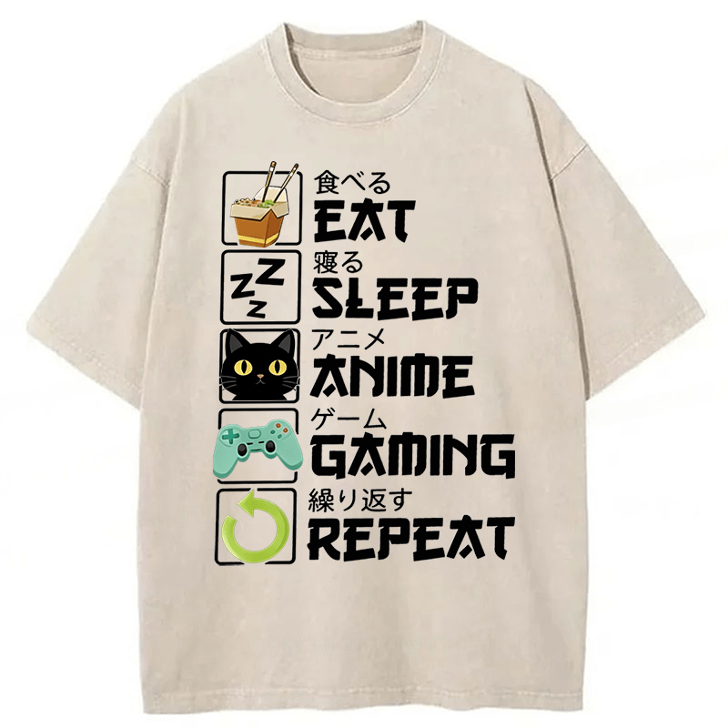 Tokyoviva Japanese Style Food Game Washed T-shirt