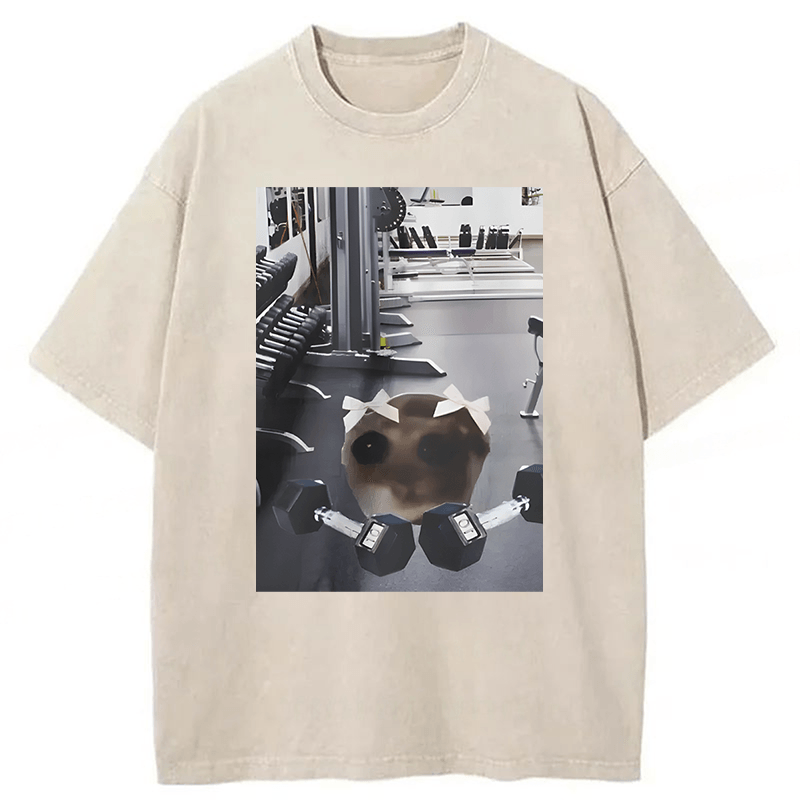 Tokyoviva Sad Hamster Workout Washed T-shirt