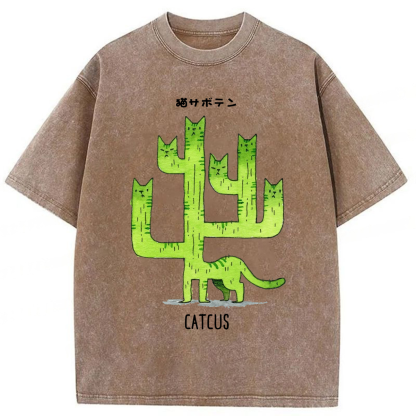 Tokyoviva Funny Catcus Washed T-shirt