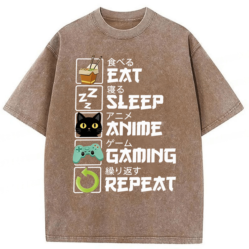 Tokyoviva Japanese Style Food Game Washed T-shirt