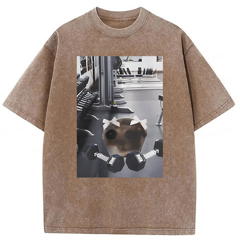 Tokyoviva Sad Hamster Workout Washed T-shirt