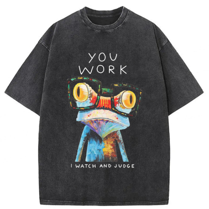 Tokyoviva Supervising Frogs Washed T-shirt