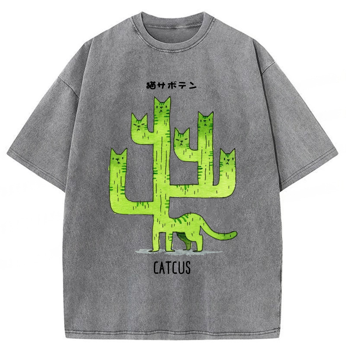 Tokyoviva Funny Catcus Washed T-shirt