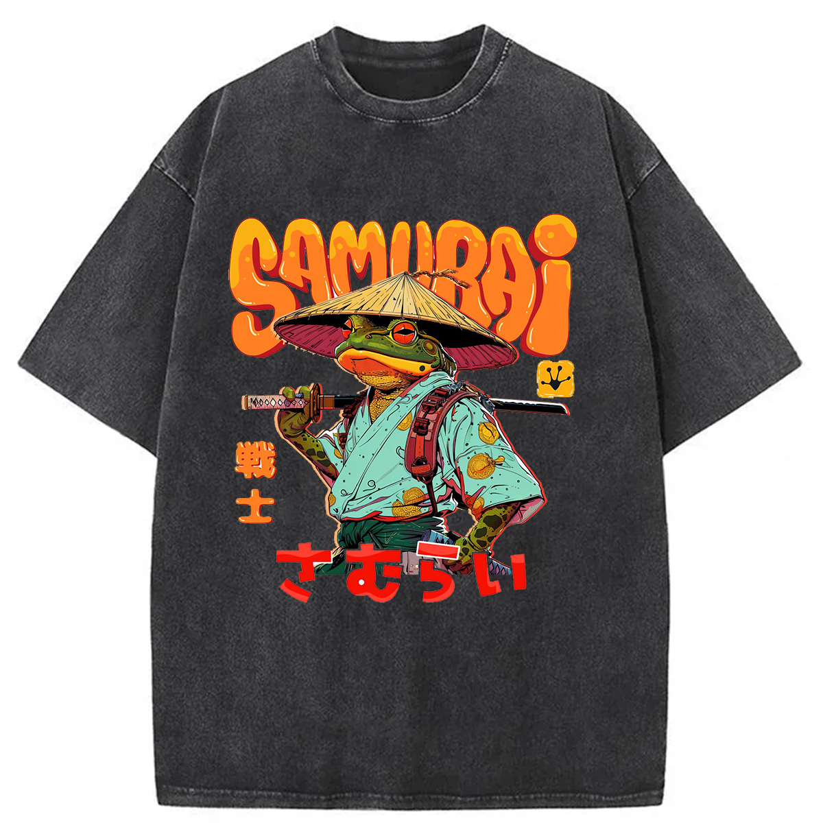 Tokyoviva Samurai Frog Washed T-shirt