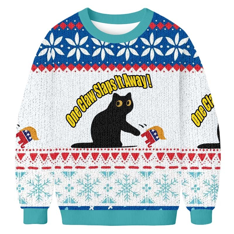 Baddieca Gently Pat Christmas Ugly Sweatshirt