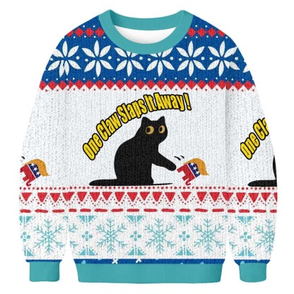 Baddieca Gently Pat Christmas Ugly Sweatshirt