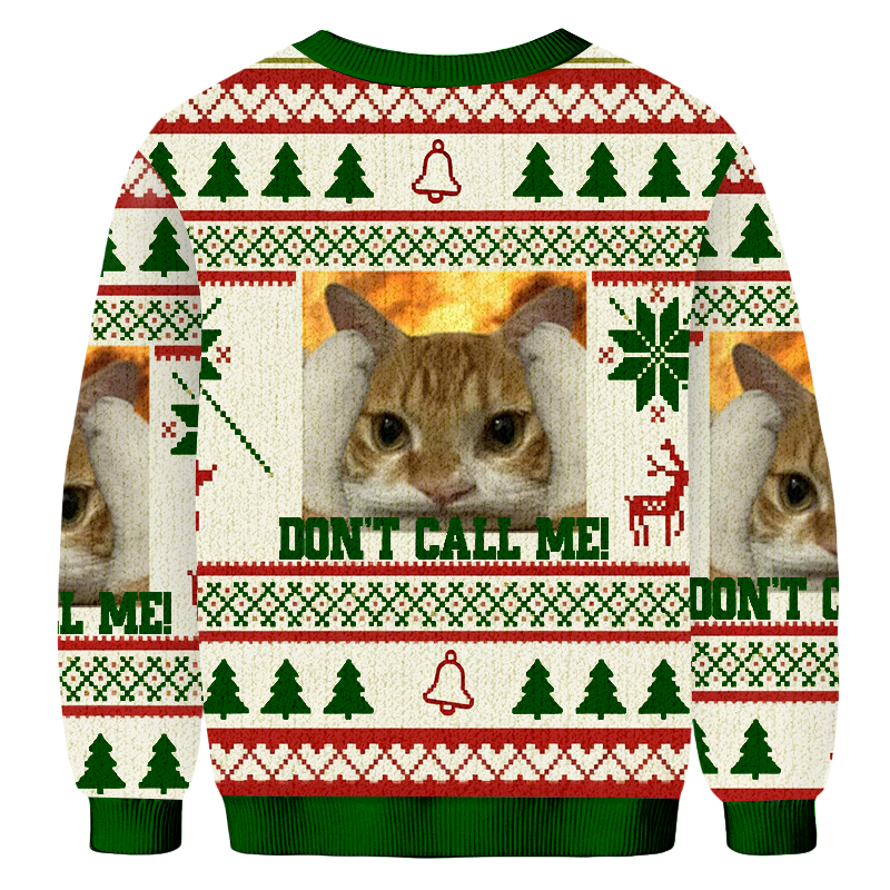 Baddiecat Don't Call Me Christmas Ugly Sweatshirt