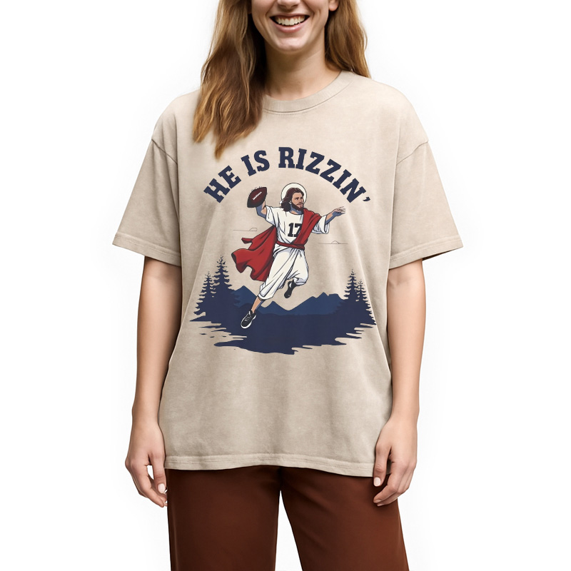 He Is Rizzin' Washed T-Shirt