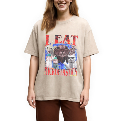 I Eat Microplastics Washed T-Shirt