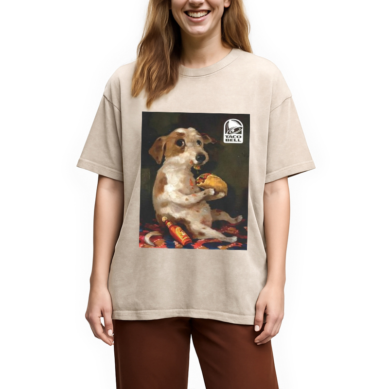 Dog Chill With Taco Bell Vintage Washed T-Shirt