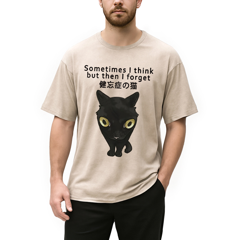 Amnesiac Cat Washed T-Shirt