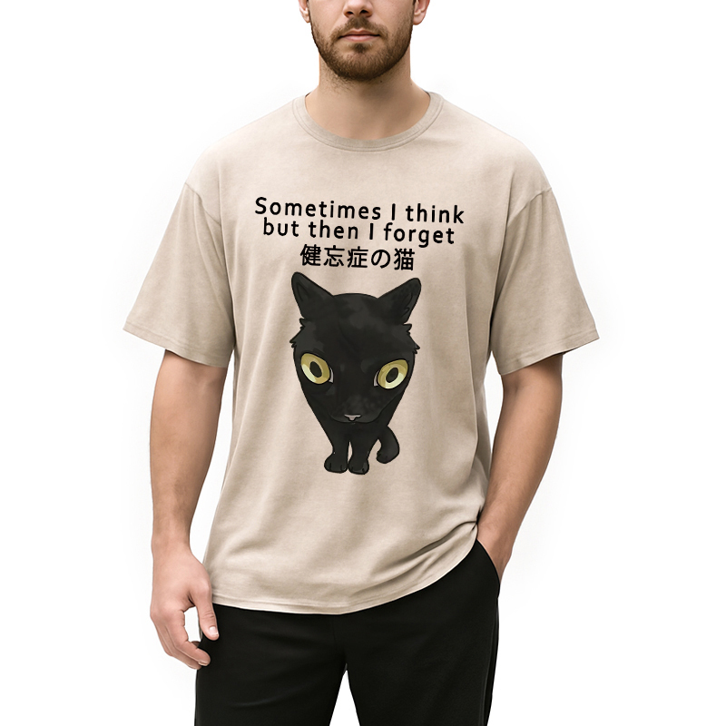 Amnesiac Cat Washed T-Shirt