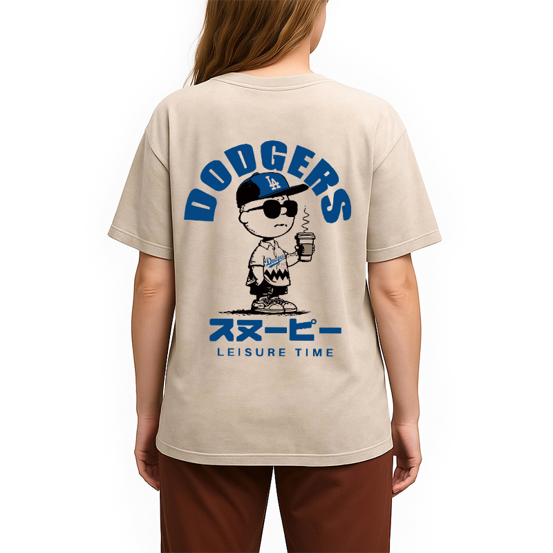 Dodger Snoopy Vintage Japanese Back Washed T-Shirt