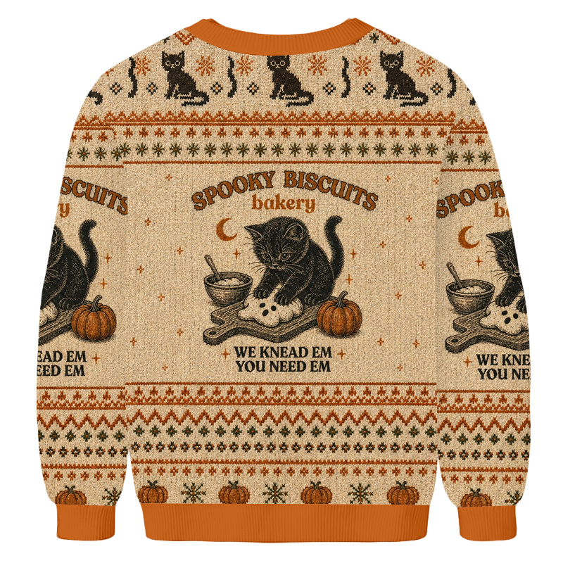 Baddiecat Halloween Baking Pumpkin Ugly Sweatshirt