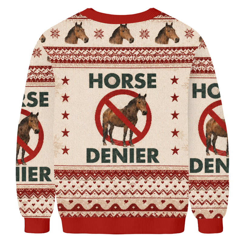 Baddiecat Horse Denier Conspiracy Theory Ugly Sweatshirt