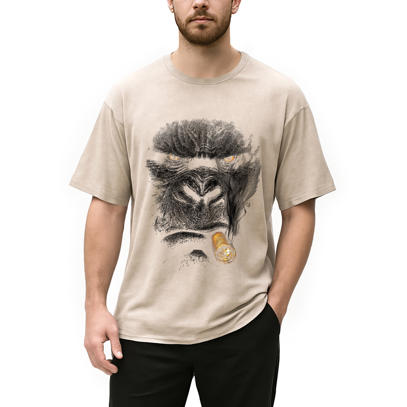 Smoking Gorilla Washed T-Shirt