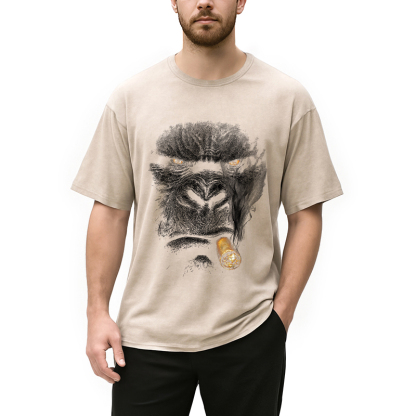 Smoking Gorilla Washed T-Shirt