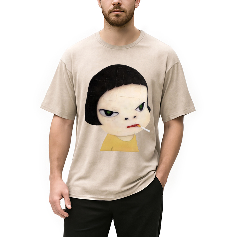 Too Young To Die Smoking Girl Washed T-Shirt