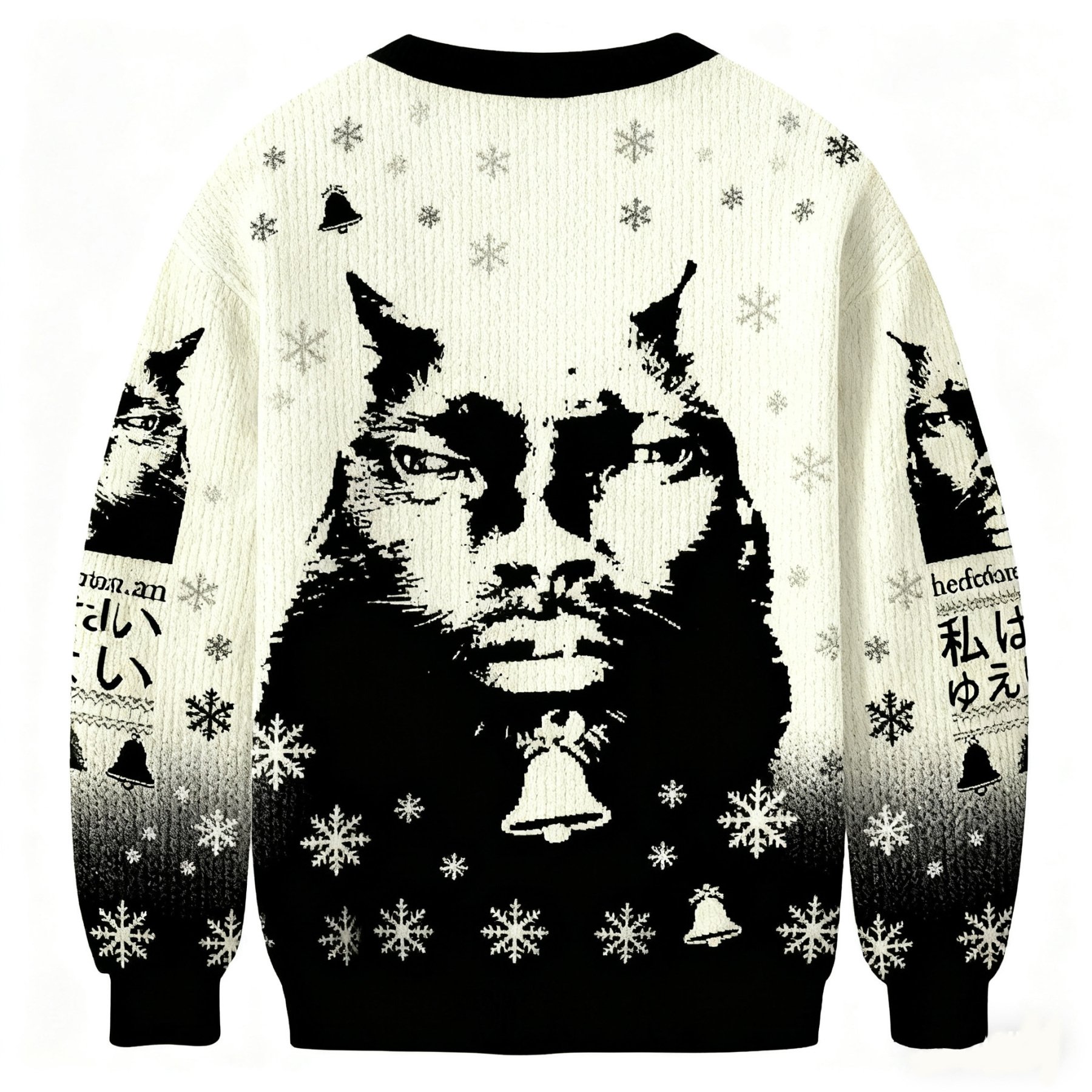Cat-Man Hybrid Portrait Christmas Ugly Sweatshirt
