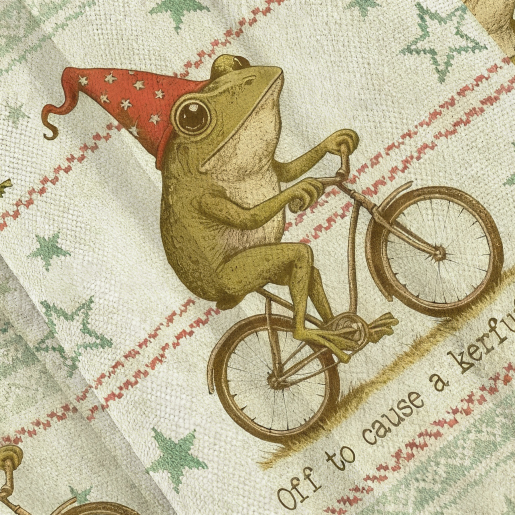 Off To Cause A Kerfuffle Funny Frog Christmas Ugly Sweatshirt