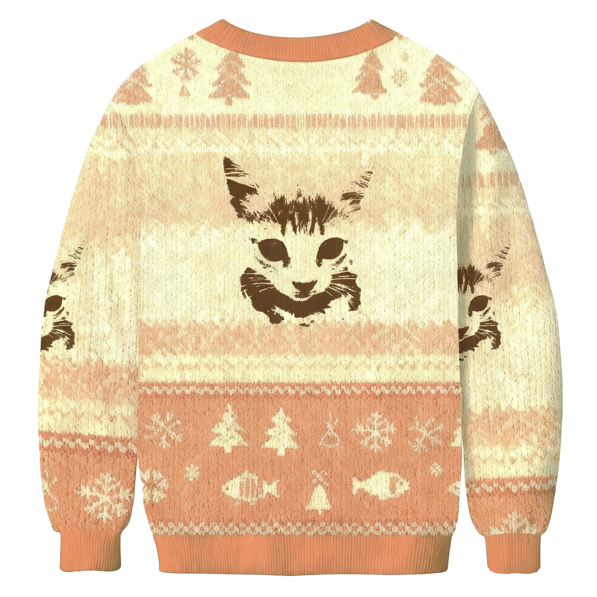 Monochrome Kitten Portrait Ugly Sweatshirt