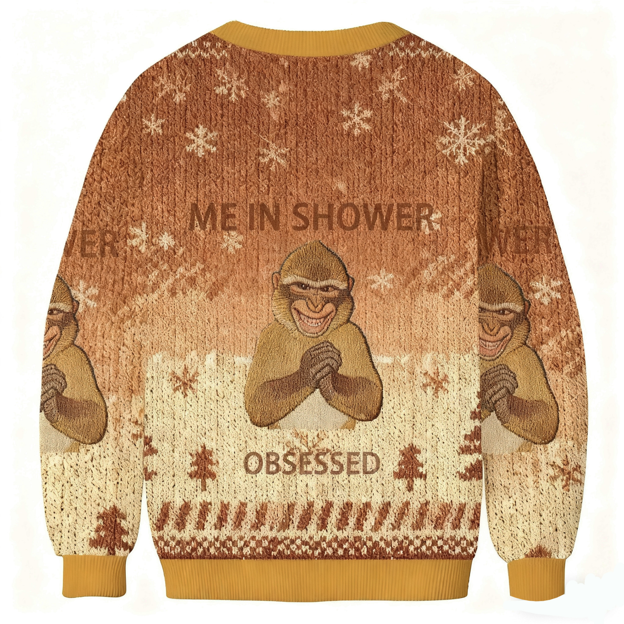 Me In Shower Obsessed Monkey Christmas Ugly Sweatshirt