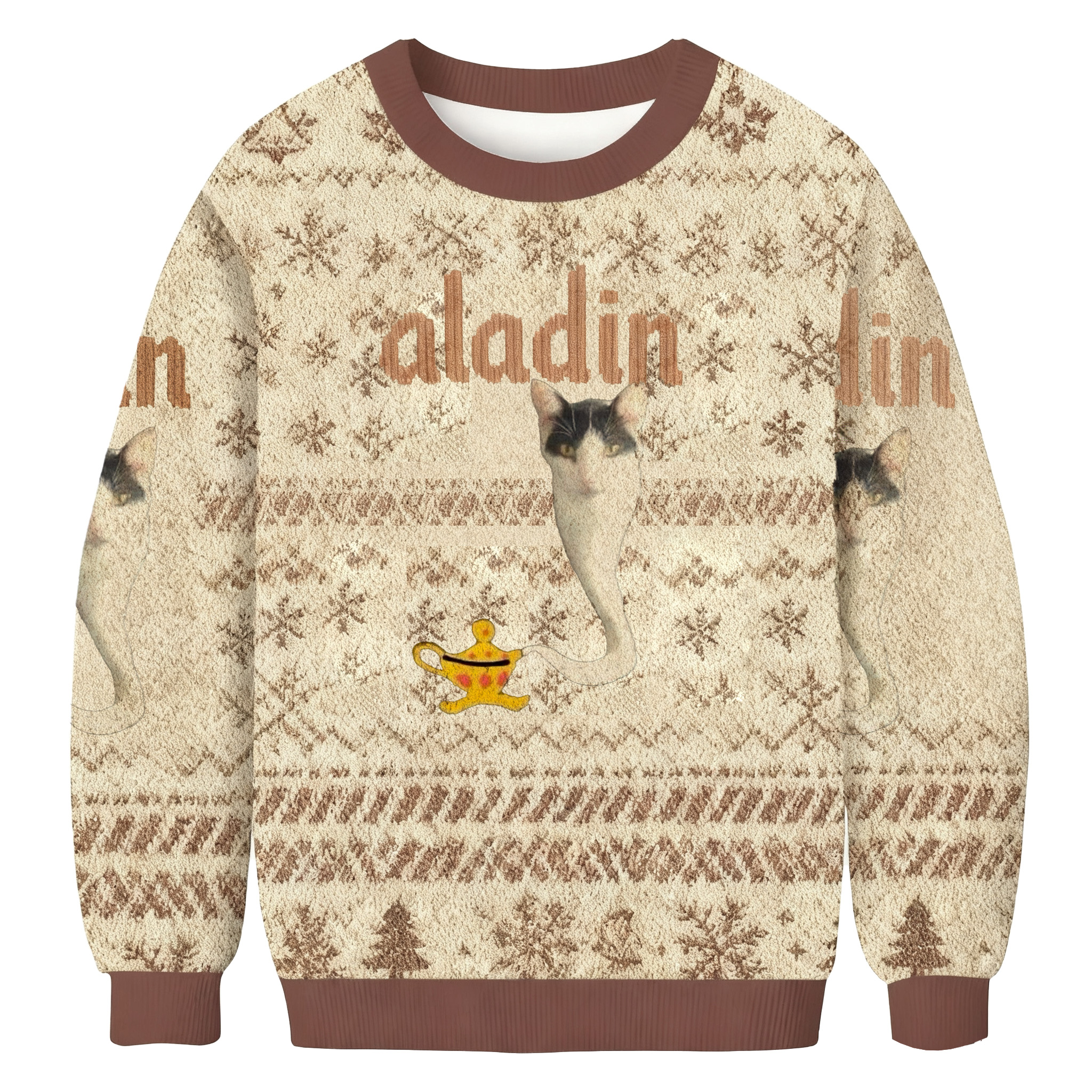 Aladin Cat Meme Christmas Ugly Sweatshirt