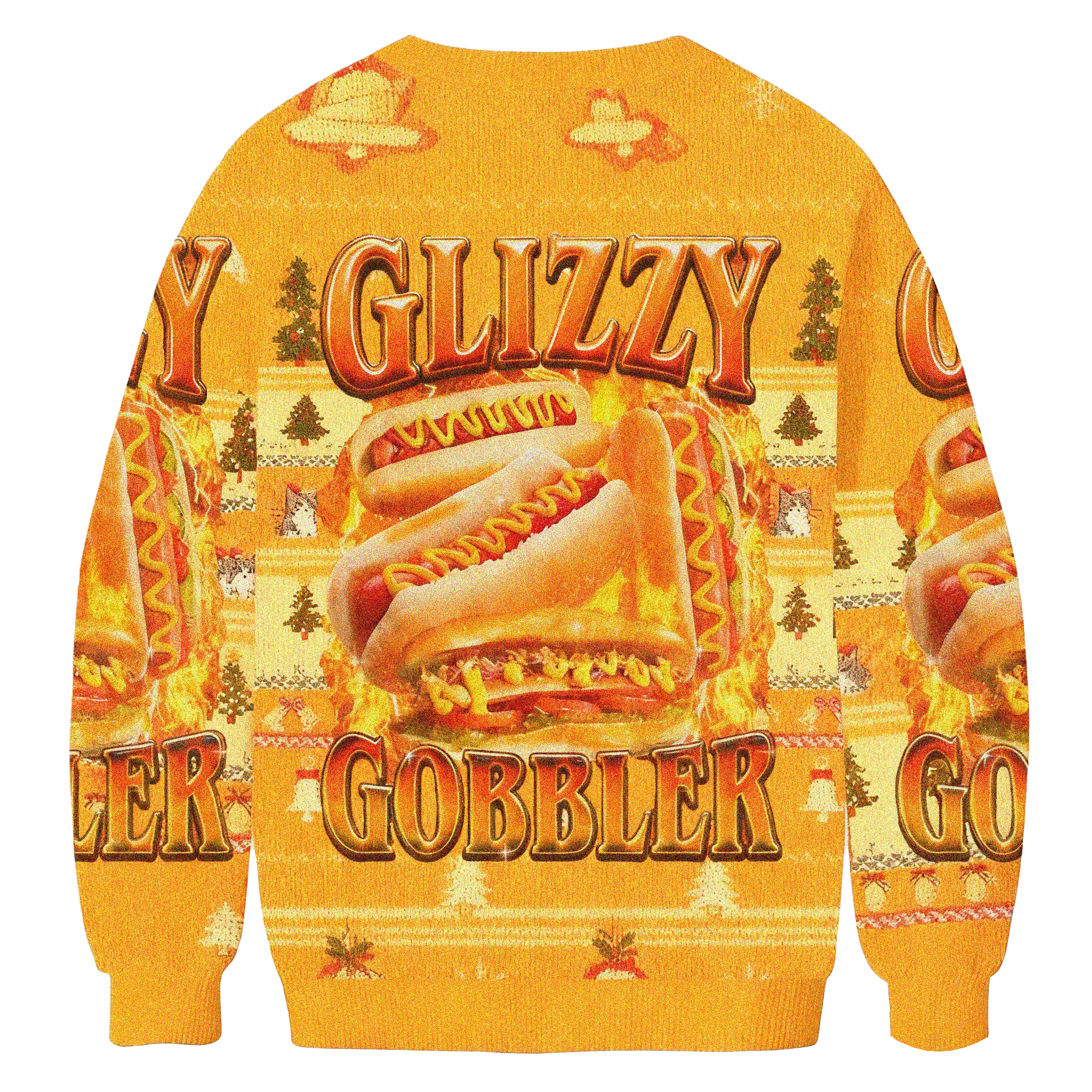 Baddiecat Glizzy Gobbler Hot Dog Christmas Ugly Sweatshirt