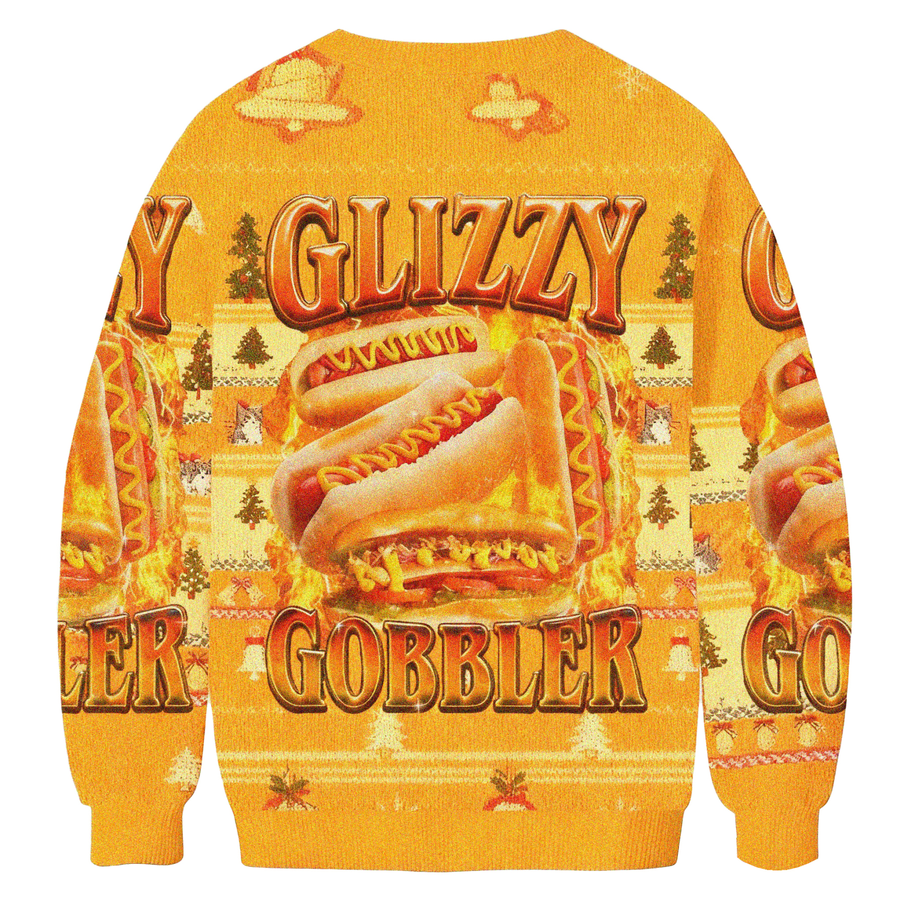 Baddiecat Glizzy Gobbler Hot Dog Christmas Ugly Sweatshirt