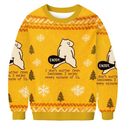 Baddiecat Enjoy Every Minute Christmas Ugly Sweatshirt
