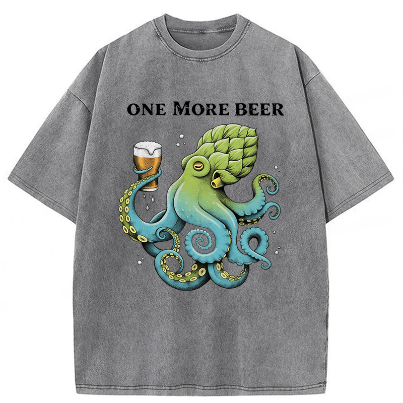 Tokyoviva An Octopus Drinks Beer Washed T-shirt