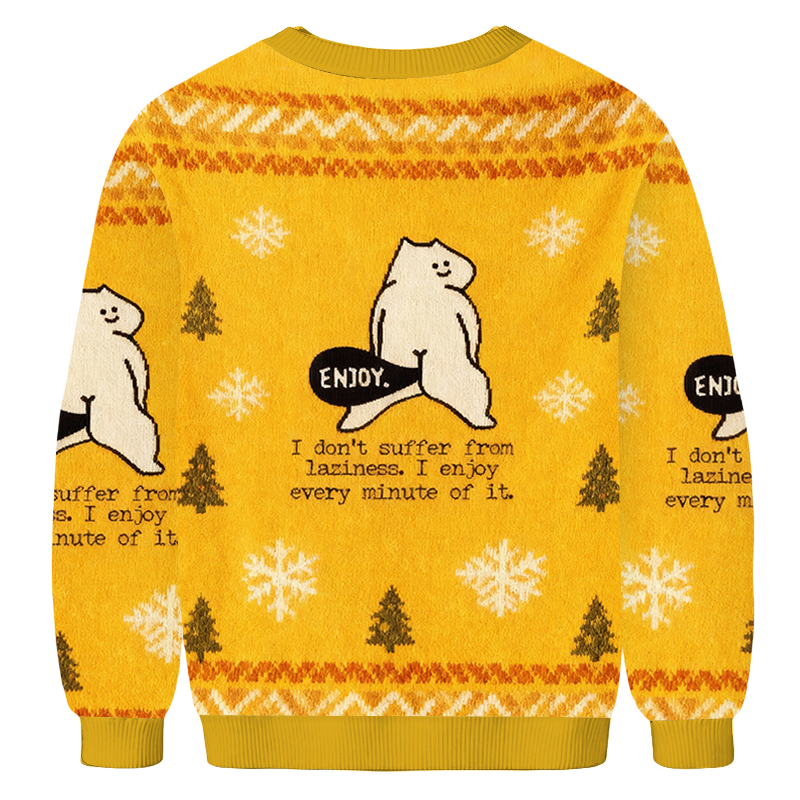 Baddiecat Enjoy Every Minute Christmas Ugly Sweatshirt