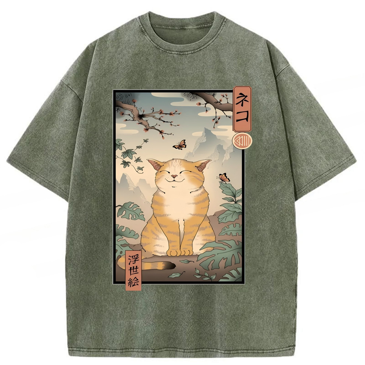 Tokyoviva Edo Cat Washed T-shirt