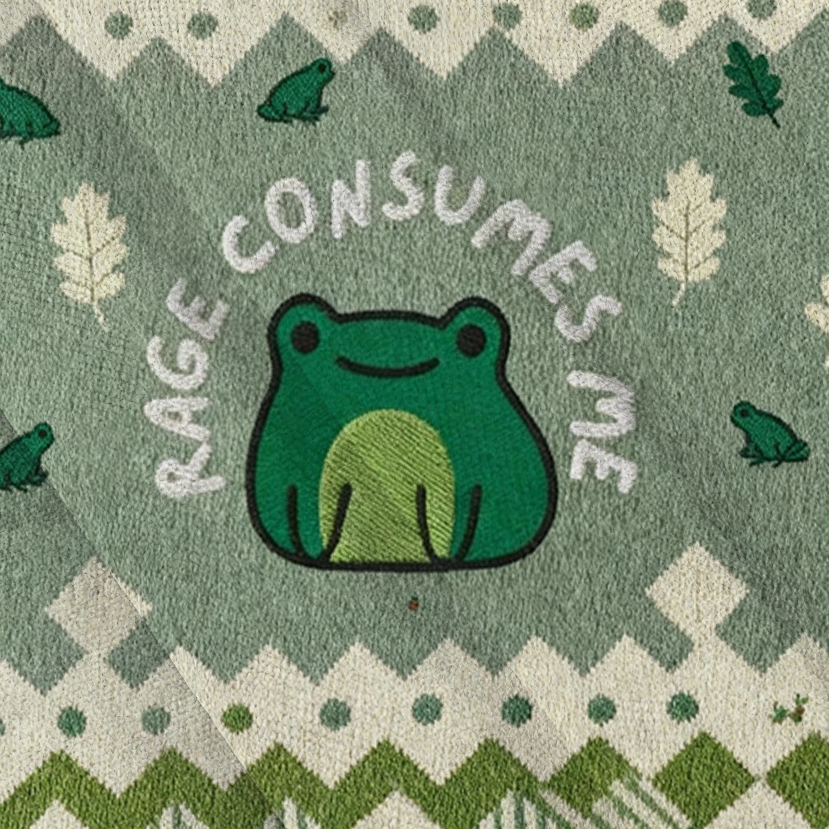 Baddiecat Frog Rage Consumes Me Ugly Sweatshirt