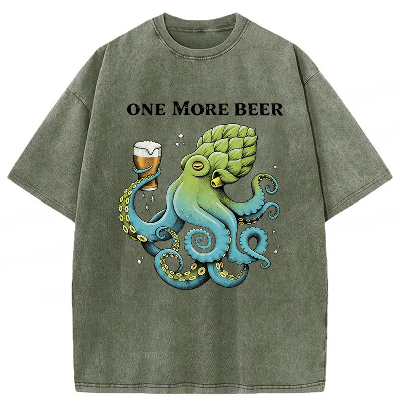 Tokyoviva An Octopus Drinks Beer Washed T-shirt
